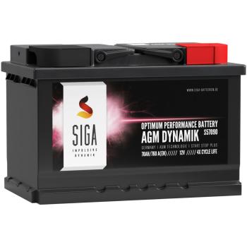 Preview: SIGA AGM Dynamik Autobatterie 70Ah 12V
