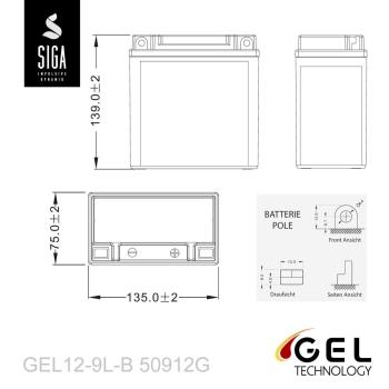 SIGA Bike GEL Motorradbatterie 9Ah 12V