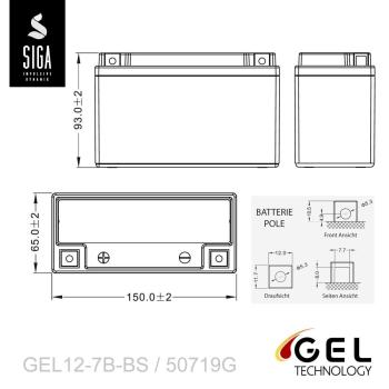 SIGA Bike Gel Motorrad Batterie 7Ah 12V