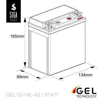Batteria per moto SIGA Bike Gel YB14L-A2 14Ah 12V