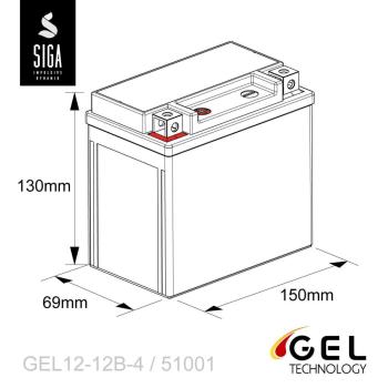 SIGA Bike Gel Motorrad Batterie YT12B-BS 11Ah 12V
