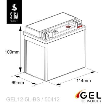 SIGA Bike Gel Motorrad Batterie YTX5L-BS 5Ah 12V