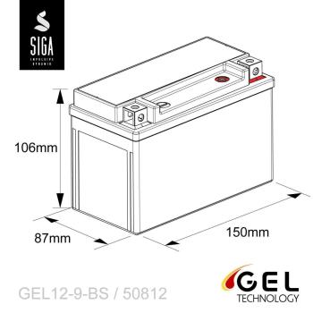 SIGA Bike Gel Motorrad Batterie YTX9-BS 9Ah 12V