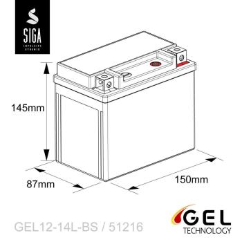 SIGA Bike Gel Motorradbatterie YTX14L-BS 14Ah 12V