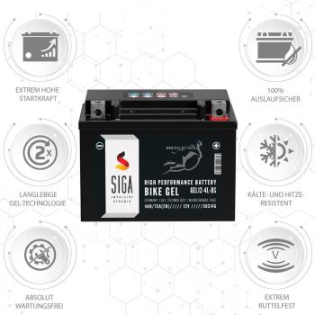 Preview: Batterie moto gel SIGA Bike YTX4L-BS 4 Ah 12 V