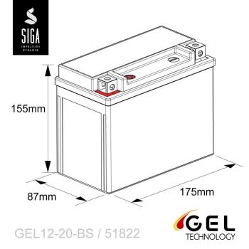 SIGA YTX20-BS GEL Motorrad Batterie 20Ah 12V 350AEN