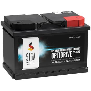 Preview: SIGA OptiDrive Autobatterie 74Ah 12V