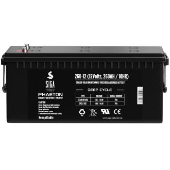 Preview: SIGA Phaeton AGM Deep Cycle Akku Batterie 260AH 12V