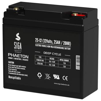 SIGA Phaeton AGM Deep Cycle Battery 25Ah 12V