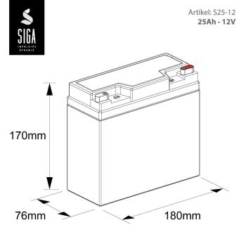 SIGA Phaeton AGM Deep Cycle Akku 25Ah 12V