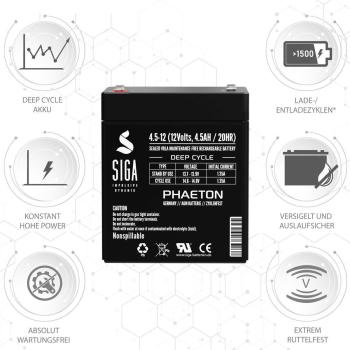 SIGA Phaeton AGM Deep Cycle Battery 4.5Ah 12V
