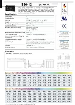 Batteria SIGA Phaeton AGM Deep Cycle 80Ah 12V