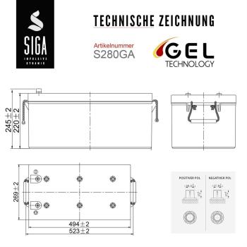 SIGA SOLAR OPTIGEL Solar Battery 280Ah 12V