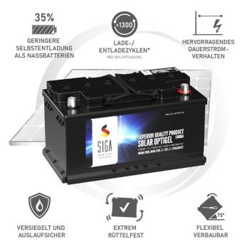 Preview: SIGA Solar OPTIGEL Batterie 100Ah 12V