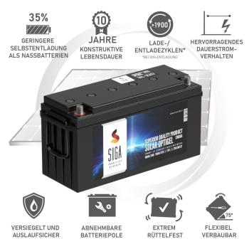 Preview: SIGA Solar Optigel Solarbatterie 160Ah 12V