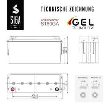 SIGA Solar Optigel Solarbatterie 160Ah 12V