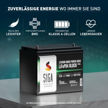 Preview: SIGA Lithium Batterie LiFePO4 100Ah 12V