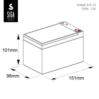 Batteria SIGA Phaeton AGM Deep Cycle 15Ah 12V