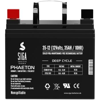 Preview: SIGA Phaeton AGM Deep Cycle Akku 35Ah 12V