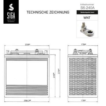 Preview: SIGA TRAKTION Antriebsbatterie 240Ah 6V