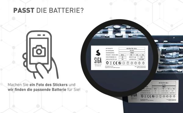Batterie pour chariot élévateur SIGA 24 V 8PZS 1000 Ah DIN A avec bac