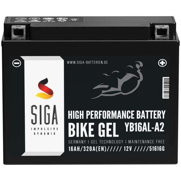 SIGA Gel Motorradbatterie YB16AL-A2 16Ah 12V