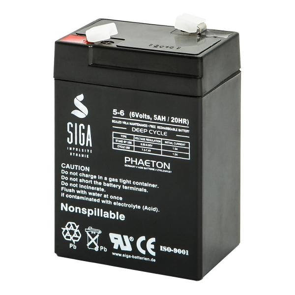 Batteria SIGA Phaeton AGM Deep Cycle 5Ah 6V