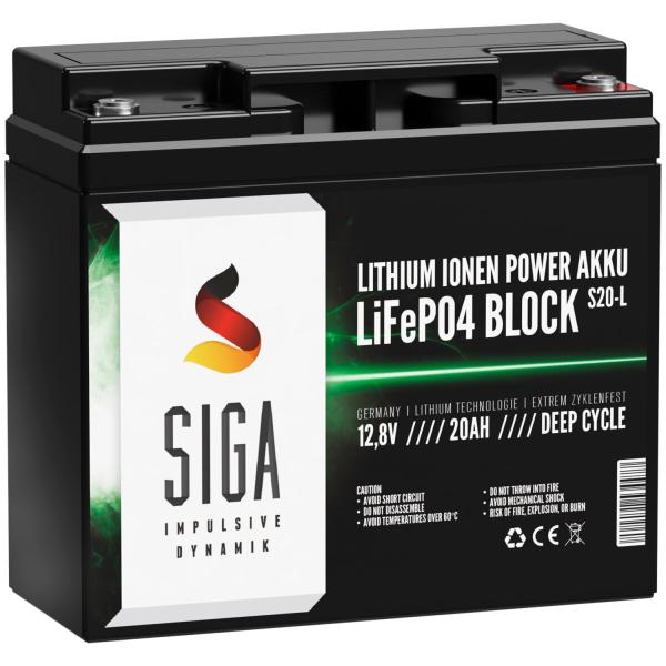 SIGA Lithium Batterie 20Ah 12,8V LiFePO4