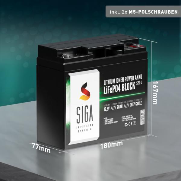 SIGA Lithium Batterie 20Ah 12,8V LiFePO4