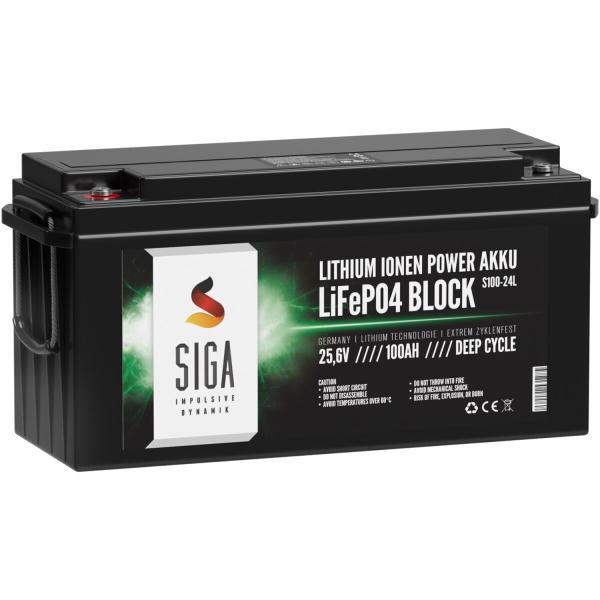 SIGA Lithium Batterie LiFePO4 100Ah 25,6V