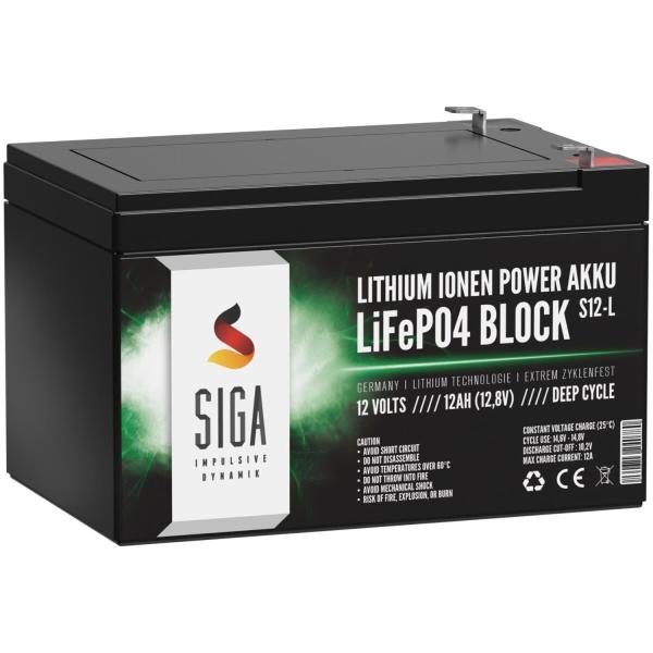 SIGA Lithium Batterie LiFePO4 12Ah 12V