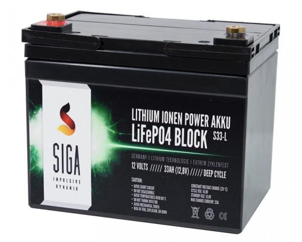 SIGA Lithium Battery LiFePO4 33Ah 12.8V