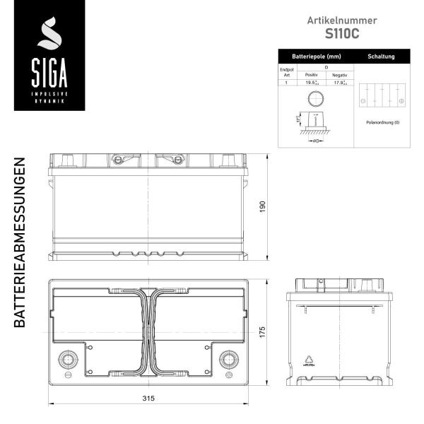 SIGA Solar Comfort Solarbatterie 110Ah 12V