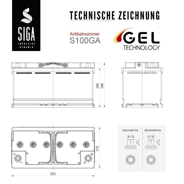 SIGA Solar OPTIGEL Batterie 100Ah 12V